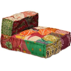 vidaXL Puf modular de 4 plazas de tela Patchwork Online