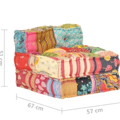 vidaXL Decoración-Puf modular de tela