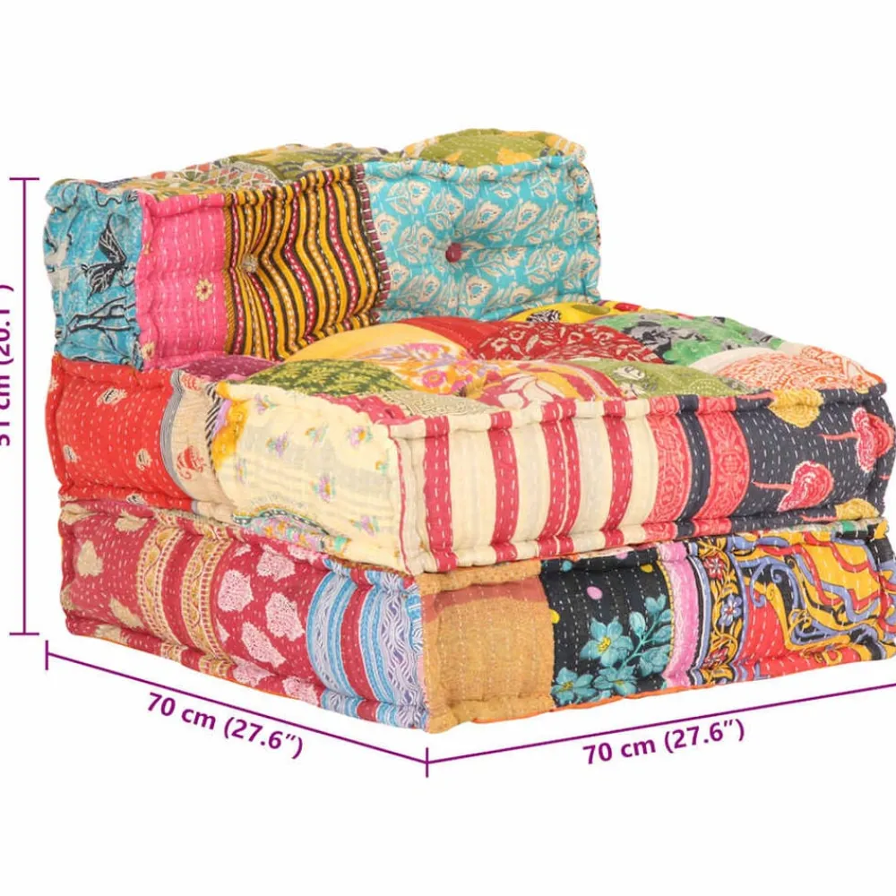 vidaXL Decoración-Puf modular de tela