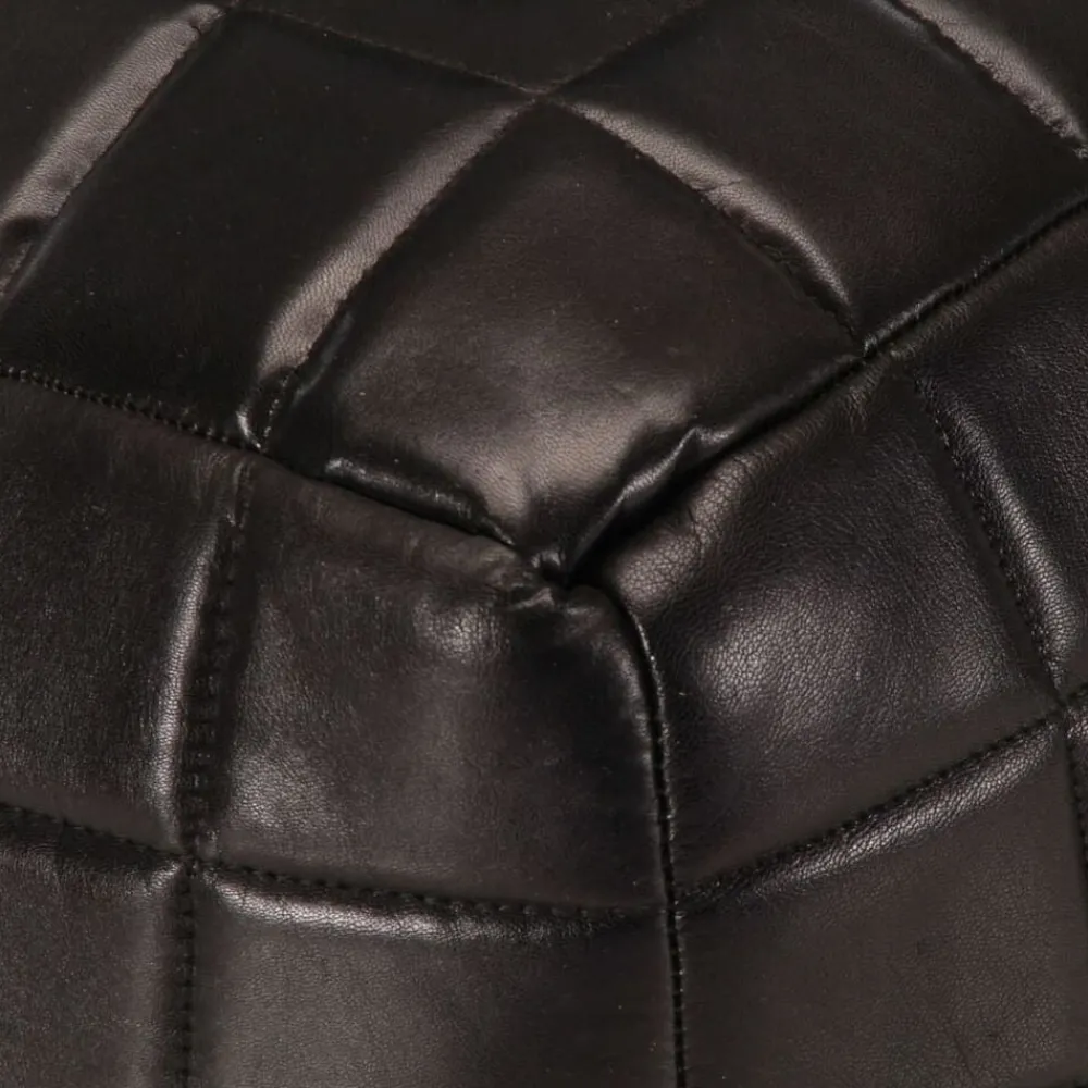 vidaXL Puf negro 40x40x40 cm cuero auténtico de cabra Online