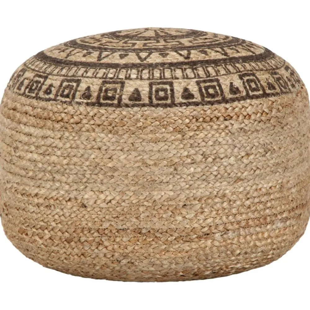 vidaXL Puf tejido a mano marrón 45x30 cm yute Marrón Hot