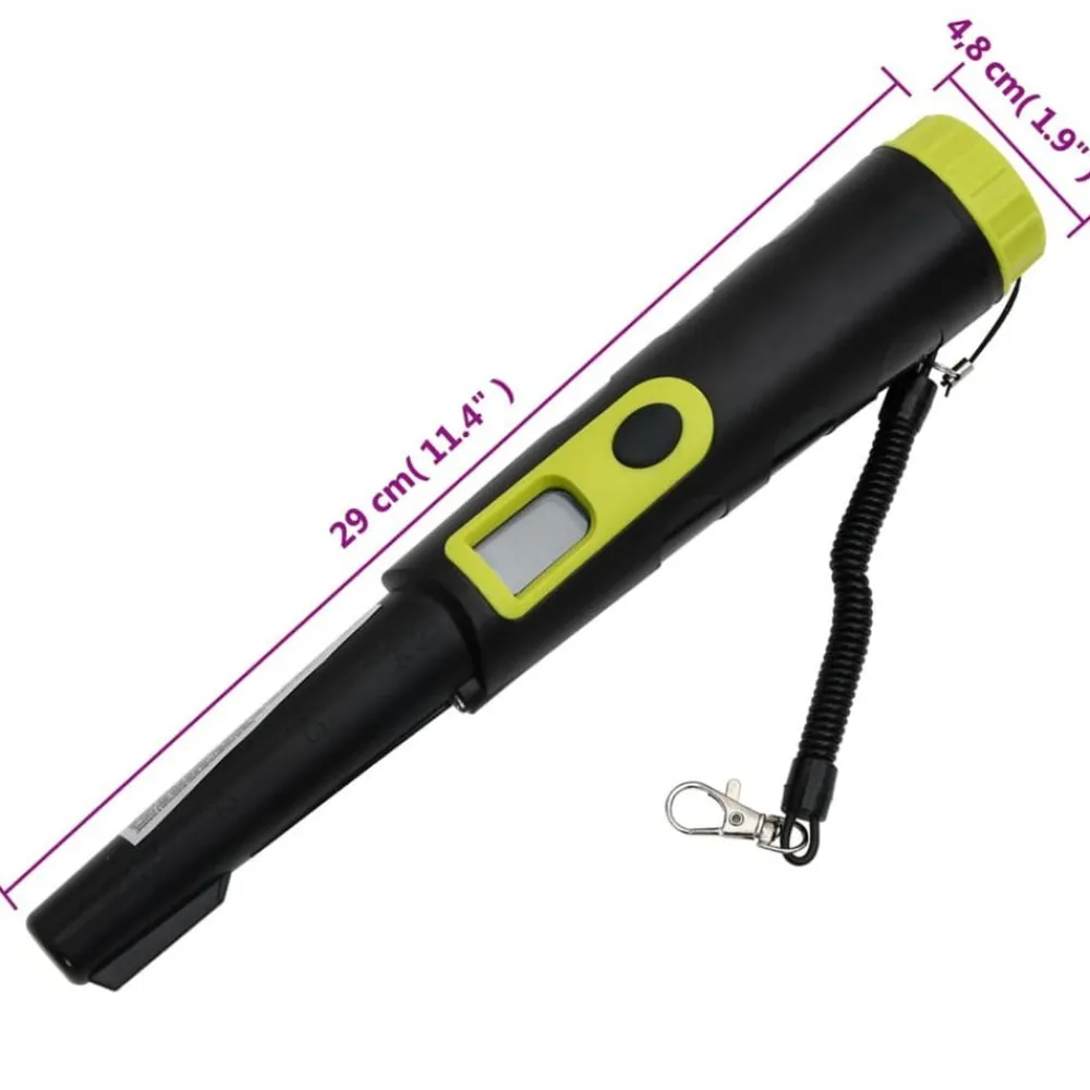 vidaXL Puntero detector de metales con pantalla LCD negro y amarillo Online