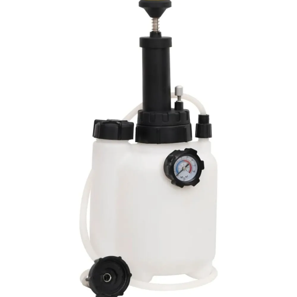 vidaXL Herramientas-Purgador de frenos blanco y negro 3 L