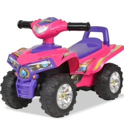 vidaXL Quad ATV correpasillos infantil con sonidos y luces rosa morado Clearance