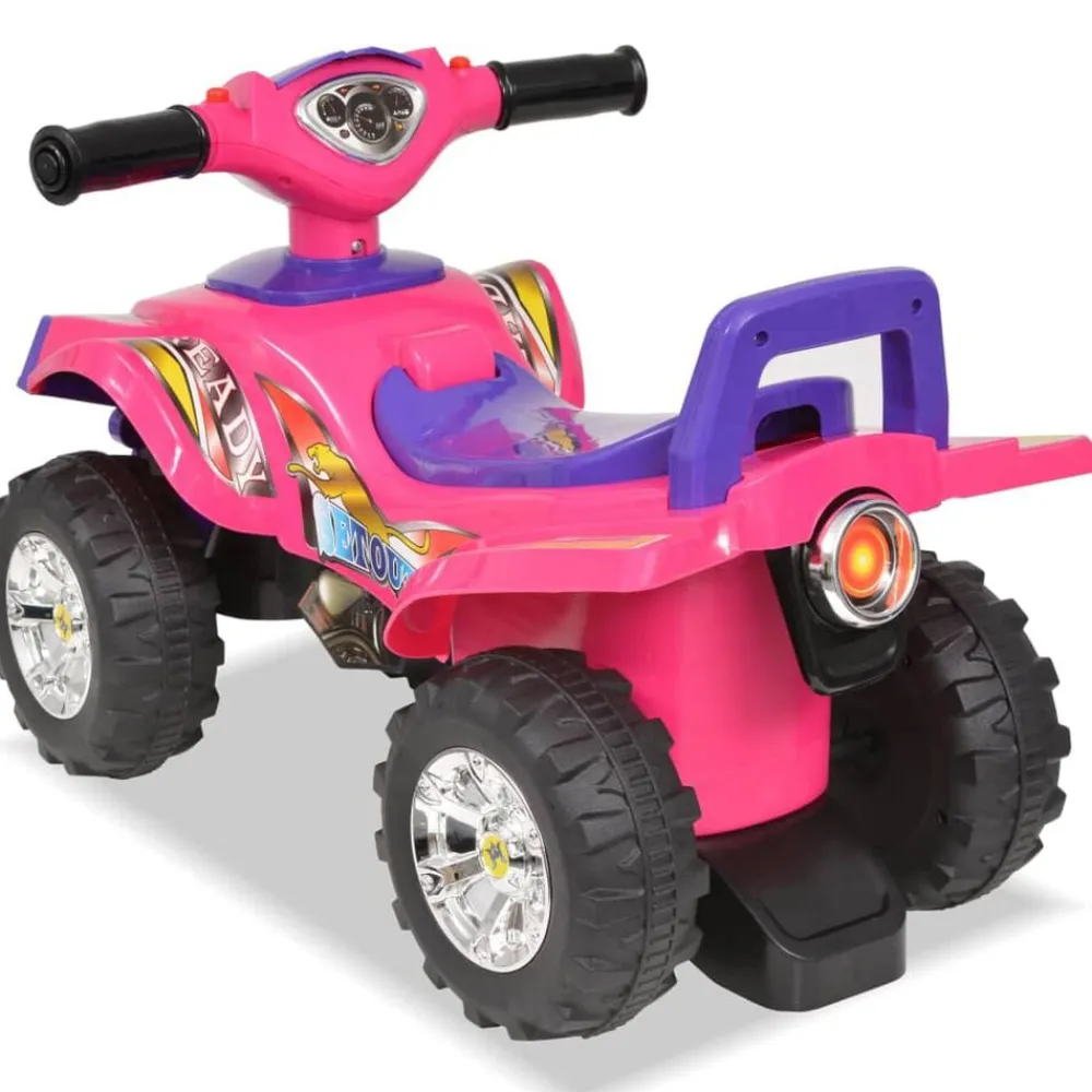 vidaXL Quad ATV correpasillos infantil con sonidos y luces rosa morado Clearance