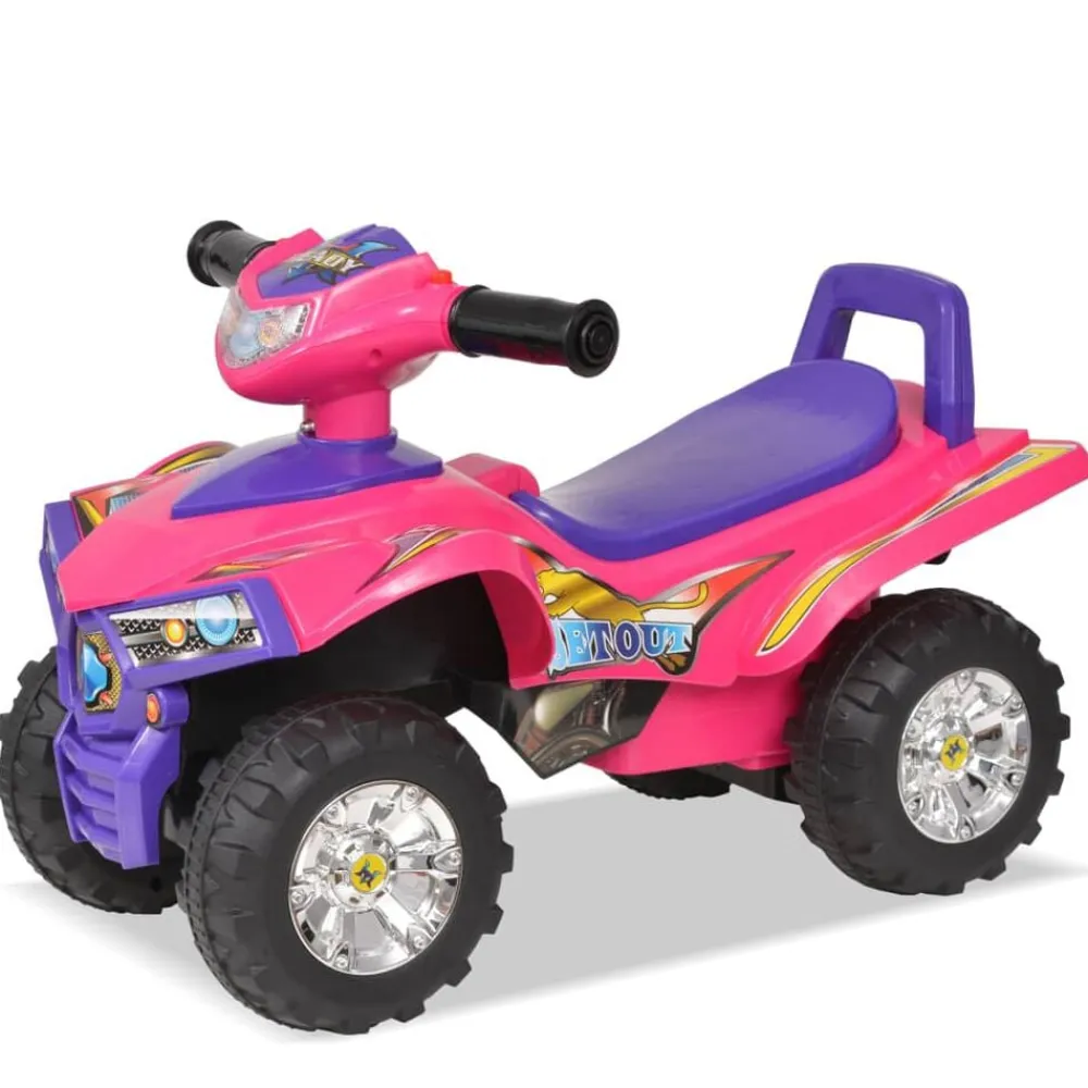 vidaXL Quad ATV correpasillos infantil con sonidos y luces rosa morado Clearance