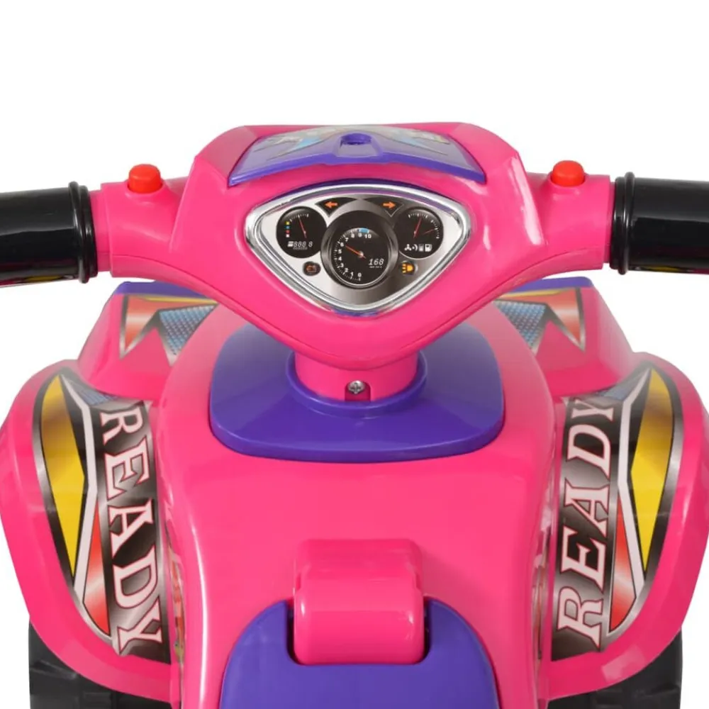 vidaXL Quad ATV correpasillos infantil con sonidos y luces rosa morado Clearance