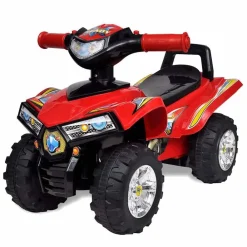 vidaXL Quad correpasillos infantil con sonidos y luces rojo