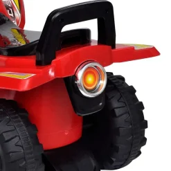 vidaXL Quad correpasillos infantil con sonidos y luces rojo