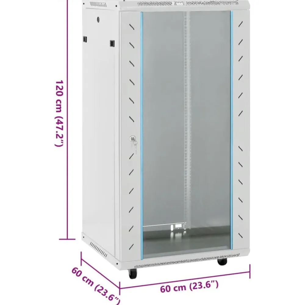 vidaXL Rack de servidores 22U 19" IP20 60x60x120 cm Gris Hot