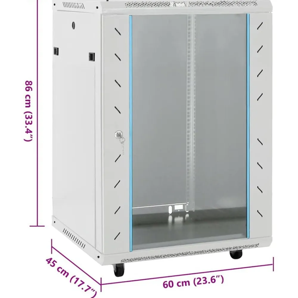 vidaXL Electrónica-Rack de servidores 15U 19" IP20 60x45x86 cm