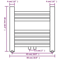 vidaXL Radiador toallero de baño recto 480x480 mm Hot
