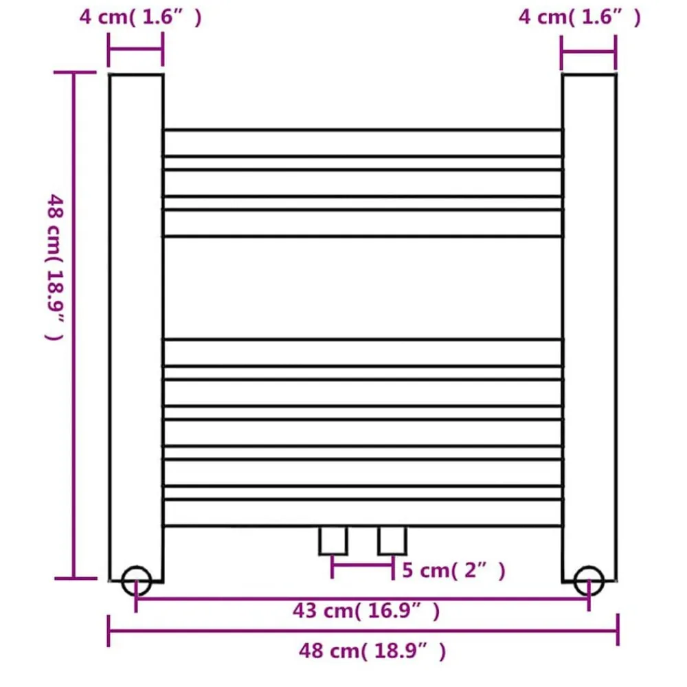 vidaXL Radiador toallero de baño recto 480x480 mm Hot