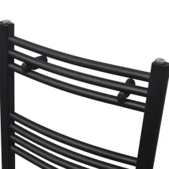 vidaXL Radiador toallero de baño curvo 480x480 mm Negro New