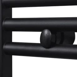 vidaXL Radiador toallero de baño curvo 480x480 mm Negro New