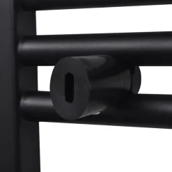 vidaXL Radiador toallero de baño curvo 480x480 mm Negro New