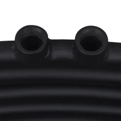 vidaXL Radiador toallero de baño curvo 480x480 mm Negro New