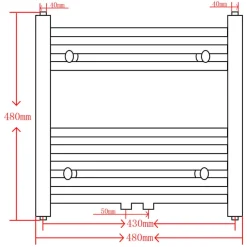 vidaXL Electrodomésticos-Radiador toallero de baño curvo 480x480 mm