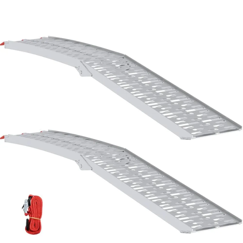 vidaXL Rampa de motocicleta plegable 340 kg por rampa 2 pcs Plateado