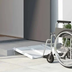 vidaXL Rampa para silla de ruedas 270 kg Plateado 62 x 73 x 5 cm