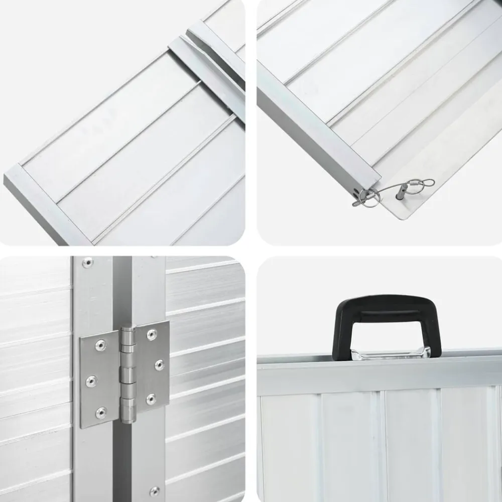 vidaXL Rampa para silla de ruedas 270 kg Plateado 62 x 73 x 5 cm