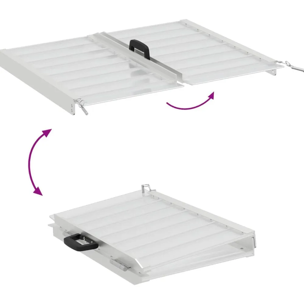 vidaXL Rampa para silla de ruedas 270 kg Plateado 62 x 73 x 5 cm