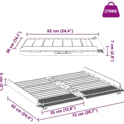 vidaXL Rampa para silla de ruedas 270 kg Plateado 62 x 73 x 5 cm