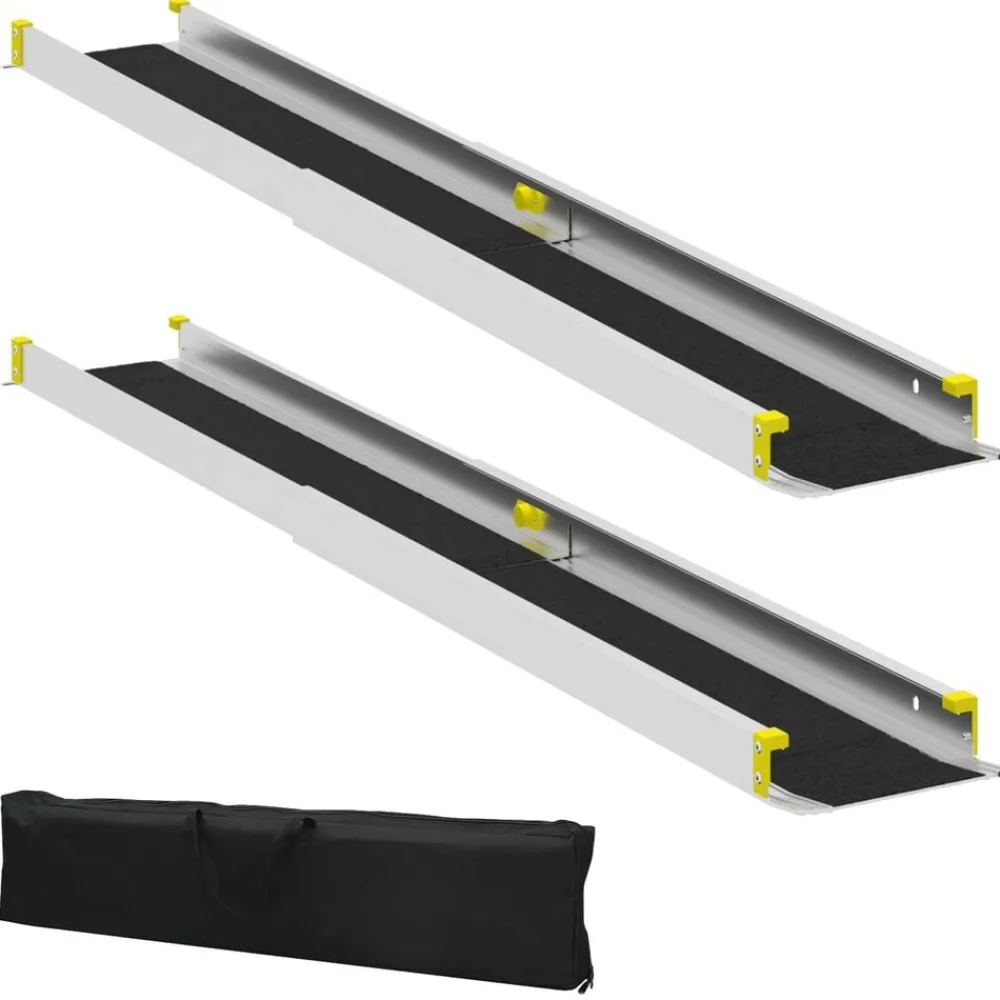 vidaXL Rampa para silla de ruedas 270 kg 2 pcs Negro 152 x 19 x 5,5 cm Clearance