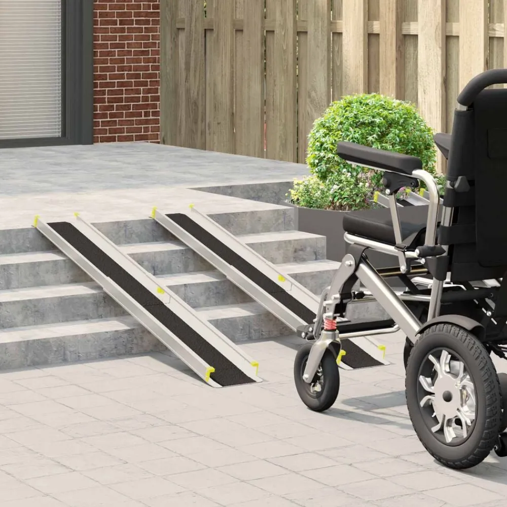 vidaXL Rampa para silla de ruedas 270 kg 2 pcs Negro 152 x 19 x 5,5 cm Clearance