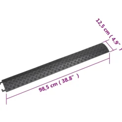 vidaXL Rampa protectora de cables de suelo 2 uds 98,5 cm Negro