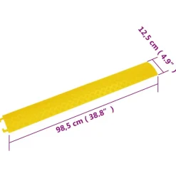 vidaXL Rampa protectora de cables de suelo 4 uds 98,5 cm Amarillo Best