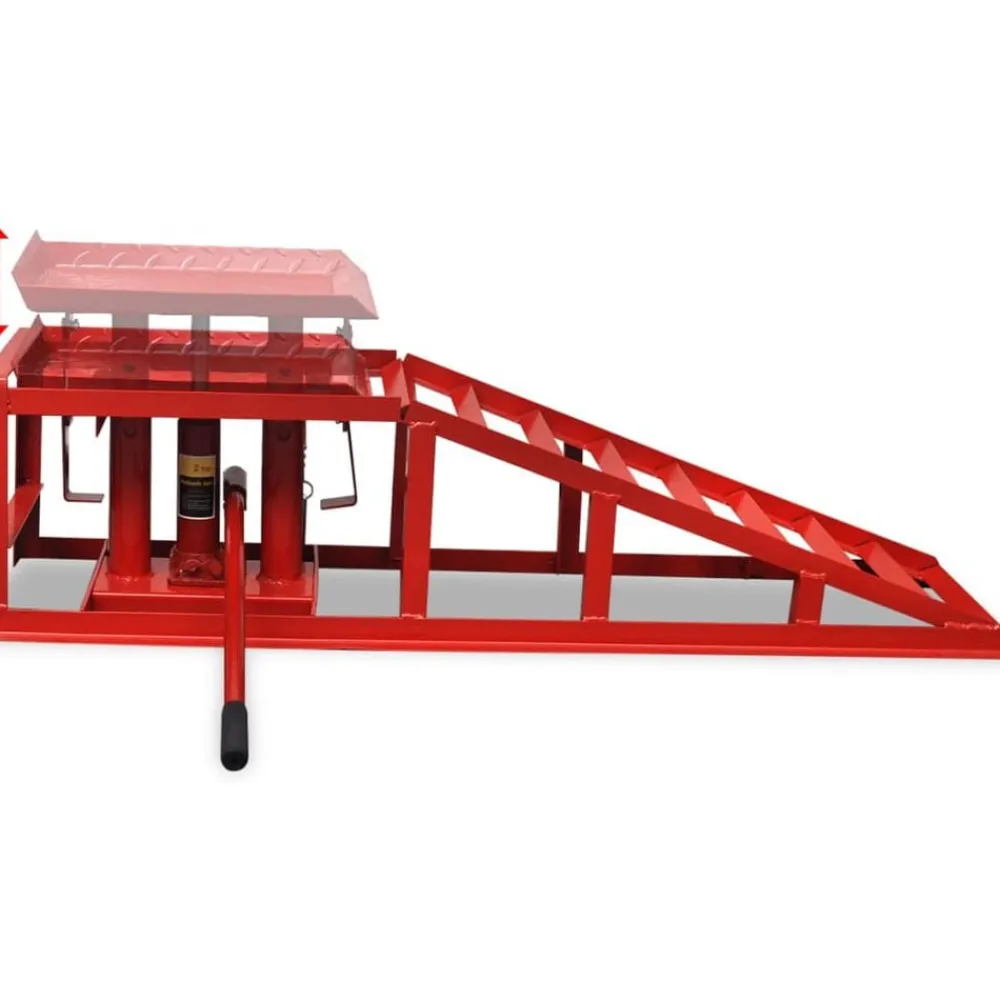 vidaXL Rampas de reparación de coches 2 uds acero rojo Online