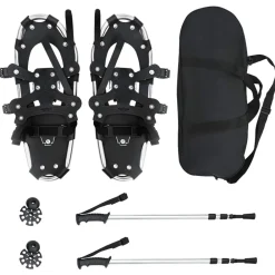 vidaXL Raquetas de nieve 3 en 1 con bastones de senderismo 53 x 21 cm Plateado Clearance