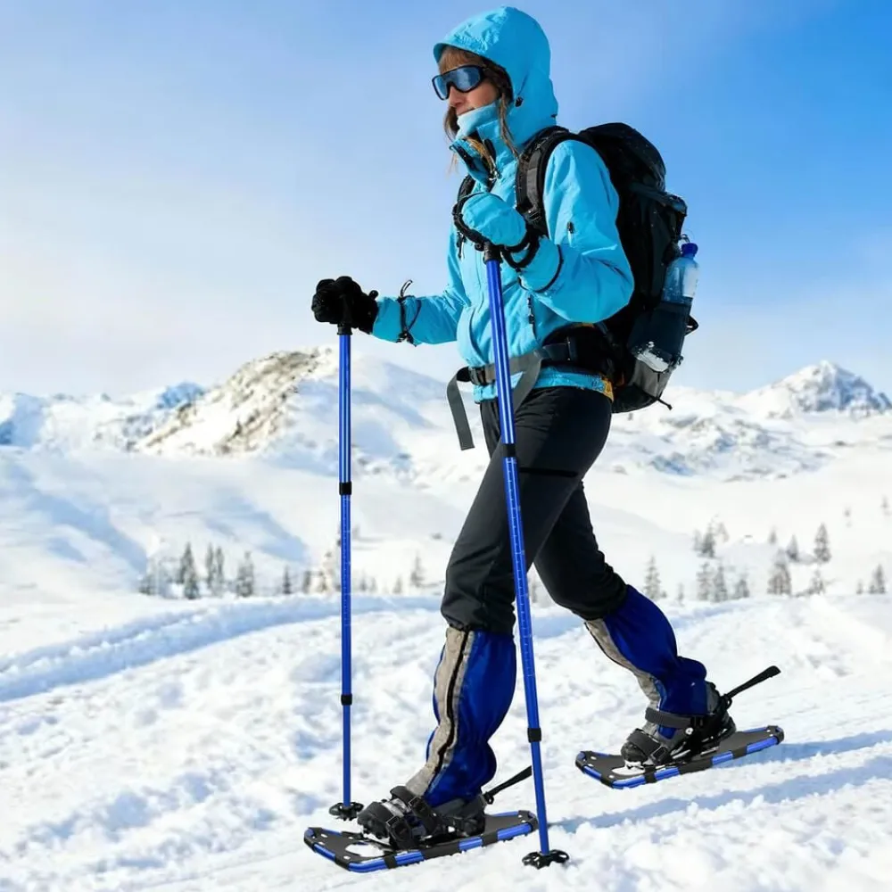 vidaXL Actividades Al Aire Libre-Raquetas de nieve 3 en 1 con bastones de senderismo 53 x 21 cm