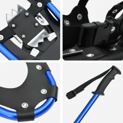 vidaXL Actividades Al Aire Libre-Raquetas de nieve 3 en 1 con bastones de senderismo 53 x 21 cm
