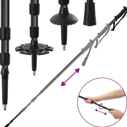 vidaXL Actividades Al Aire Libre-Raquetas de nieve 3 en 1 con bastones de senderismo 53 x 21 cm