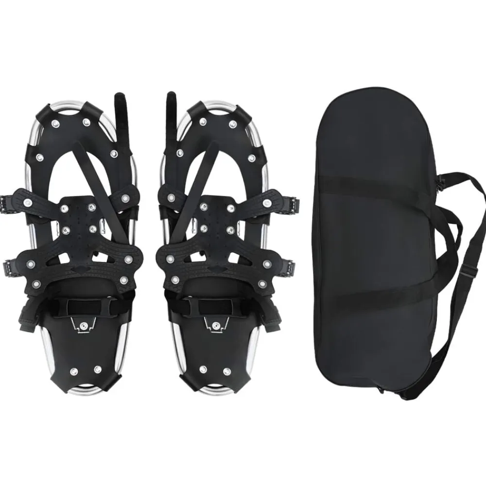 vidaXL Raquetas de Nieve 3 en 1 Plata y Negro 53,5 x 21 cm Plateado Clearance