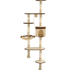 vidaXL Rascador de gato de pared postes de sisal 194 cm beige y marrón Beige y marrón Best