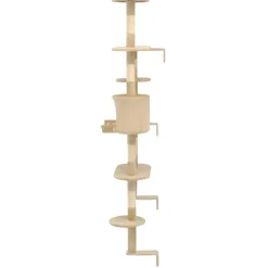 vidaXL Rascador de gatos de pared con poste de sisal 194 cm Beige Online