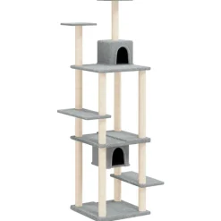 vidaXL Rascador para gatos con postes de sisal 176 cm Gris claro New