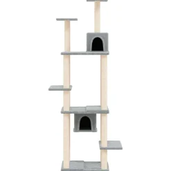 vidaXL Rascador para gatos con postes de sisal 176 cm Gris claro New