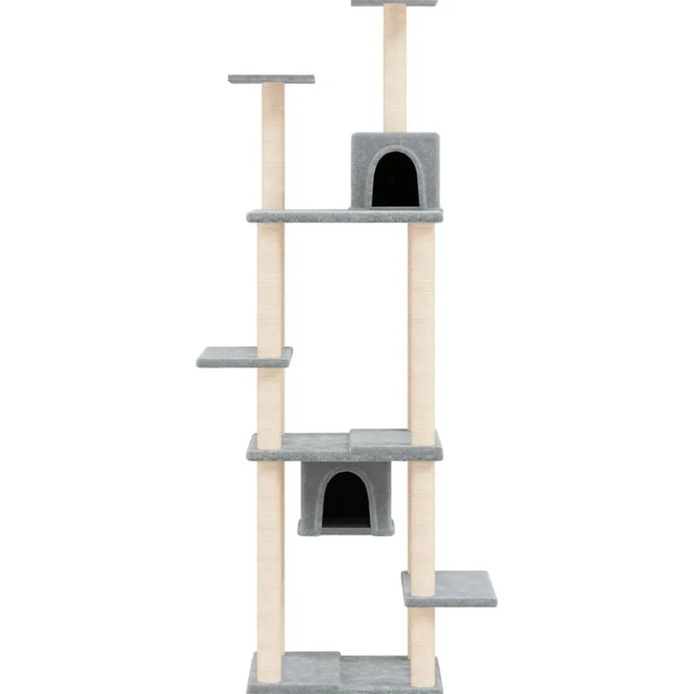 vidaXL Rascador para gatos con postes de sisal 176 cm Gris claro New