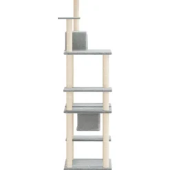 vidaXL Rascador para gatos con postes de sisal 176 cm Gris claro New