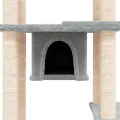 vidaXL Rascador para gatos con postes de sisal 176 cm Gris claro New