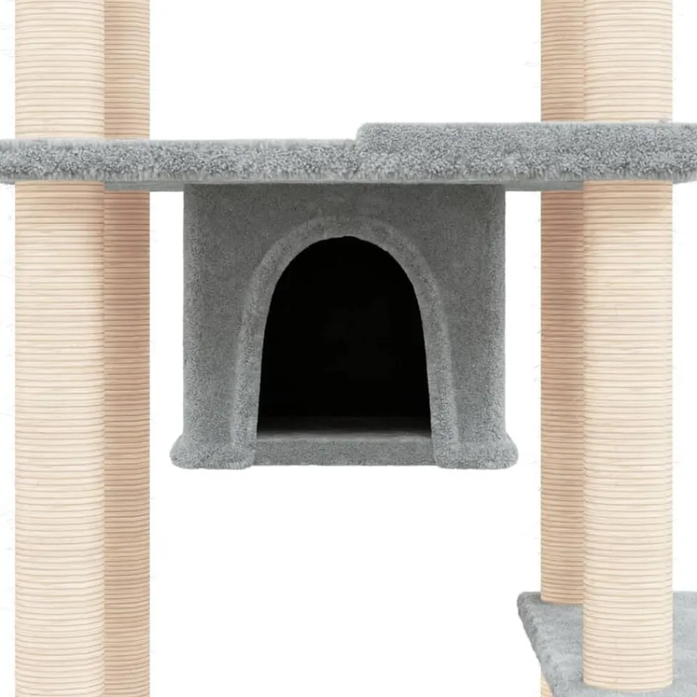 vidaXL Rascador para gatos con postes de sisal 176 cm Gris claro New