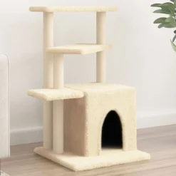 vidaXL Rascador para gatos con postes de sisal color 83,5 cm Crema Outlet