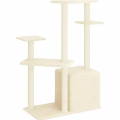 vidaXL Rascador para gatos con postes de sisal color 107,5 cm Crema Outlet