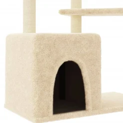 vidaXL Rascador para gatos con postes de sisal color 107,5 cm Crema Outlet