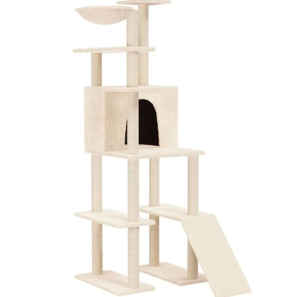 vidaXL Productos Para Mascotas-Rascador para gatos con postes de sisal 166 cm