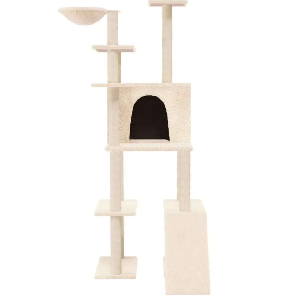 vidaXL Productos Para Mascotas-Rascador para gatos con postes de sisal 166 cm